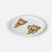 Funny Pizza Slices Paper Borden Papieren Bordje (Gekanteld)