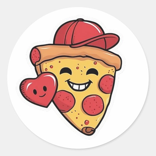 Funny Pizza Sticker - Je hebt een Pizza Mijn Hart! (Voorkant)