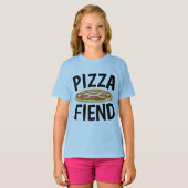 Funny PIZZA T-shirts, PIZZA FIEND T-shirt (Voorkant volledig)