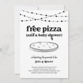 Funny Pizza Thema Couple's Baby shower Invitation Kaart (Voorkant)
