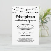 Funny Pizza Thema Couple's Baby shower Invitation Kaart (Staand voorkant)