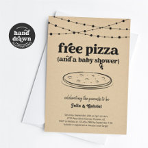 Funny Pizza Thema Couple's Baby shower Invitation
