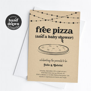 Funny Pizza Thema Couple's Baby shower Invitation Kaart