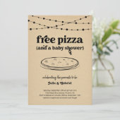 Funny Pizza Thema Couple's Baby shower Invitation Kaart (Staand voorkant)