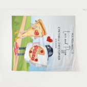 Funny Pizza Vrijgezellenfeest Achtergrond Wandkleed (Voorkant (horizontaal))