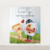 Funny Pizza Vrijgezellenfeest Achtergrond Wandkleed (Voorkant)