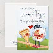 Funny Pizza Vrijgezellenfeest Bedankkaart (Voorkant / Achterkant)