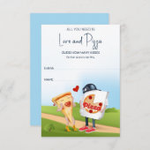 Funny Pizza Vrijgezellenfeest Informatiekaartje (Voorkant / Achterkant)