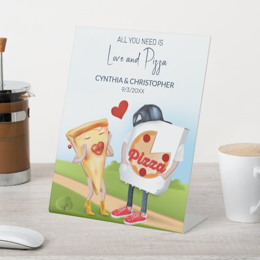 Funny Pizza Vrijgezellenfeest Reclamebord Met Voetstuk (Insitu)