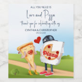 Funny Pizza Vrijgezellenfeest Wijn Etiket (Enkel label)