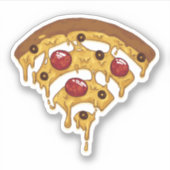 Funny Pizza WIFI symbool grafische cartoon Tiener Sticker (Voorkant)
