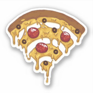 Funny Pizza WIFI symbool grafische cartoon Tiener  Sticker