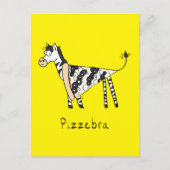 Funny Pizza Zebra Cute Cartoon Kinderen Briefkaart (Voorkant)