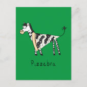 Funny Pizza Zebra Cute Cartoon Kinderen Briefkaart (Voorkant)