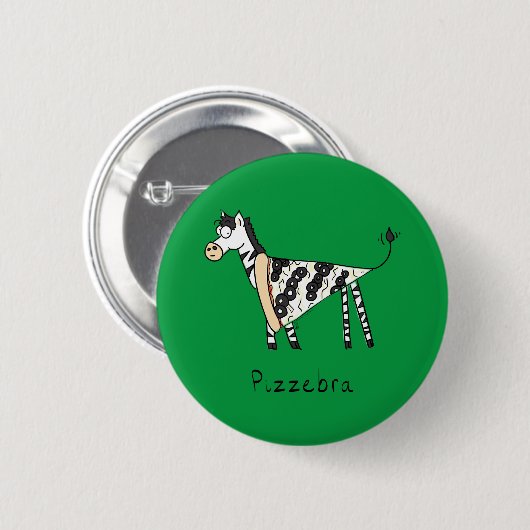 Funny Pizza Zebra Cute Cartoon Kinderen Ronde Button 5,7 Cm (Voorkant /achterkant)