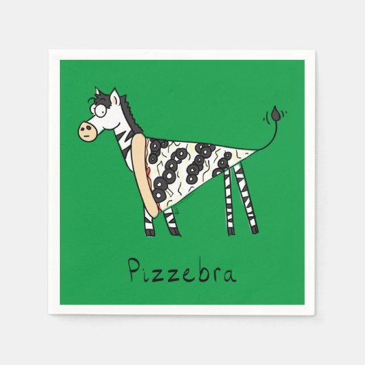 Funny Pizza Zebra Cute Cartoon Kinderen Servet (Voorkant)