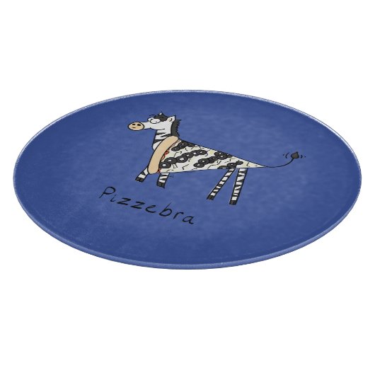 Funny Pizza Zebra Cute Cartoon Kinderen Snijplank (Hoek)