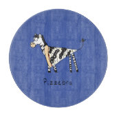 Funny Pizza Zebra Cute Cartoon Kinderen Snijplank (Voorkant)