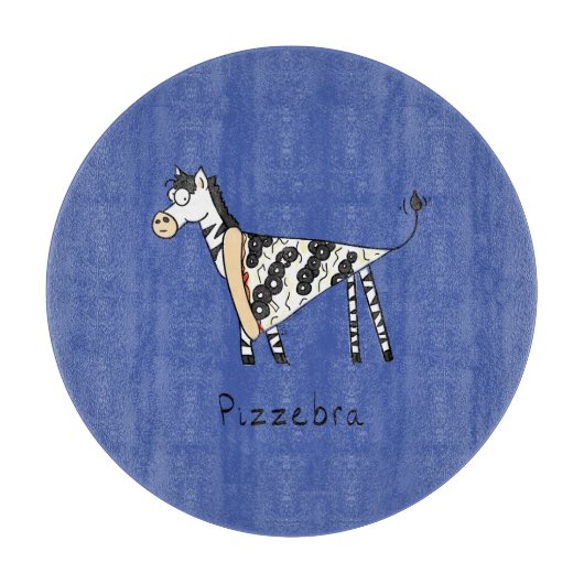 Funny Pizza Zebra Cute Cartoon Kinderen Snijplank (Voorkant)