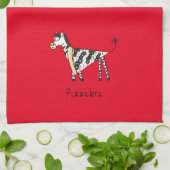 Funny Pizza Zebra Cute Cartoon Kinderen Theedoek (Gevouwen)