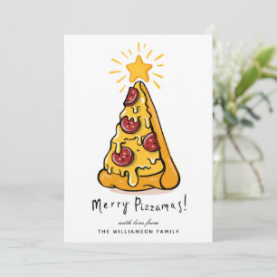 Funny Pizzamas Merry-kerstkaart Feestdagenkaart