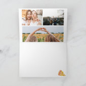 Funny pizzascript galentine 3 foto's collage kaart (Binnen)