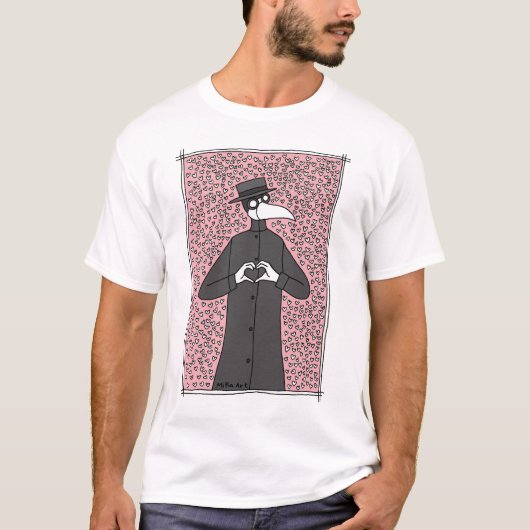 Funny Plague Doctor houdt van Pastel Gothic Creepy T-shirt (Voorkant)