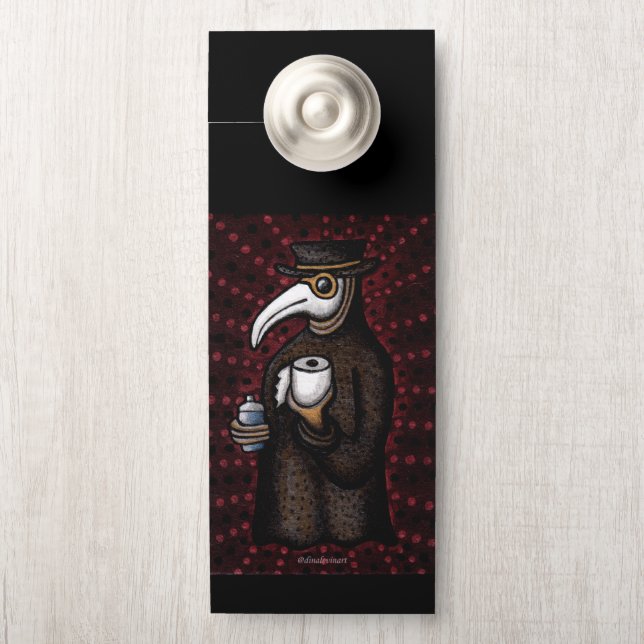 Funny Plague Doctor in de toiletpapier Deurhanger (Op knop)