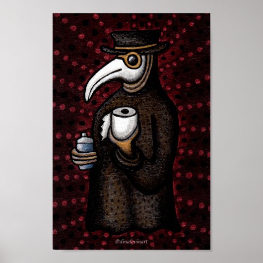 Funny Plague Doctor in de toiletpapier Poster (Voorkant)