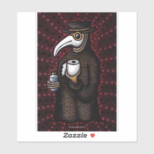 Funny Plague Doctor in de toiletpapier Sticker (Vel)