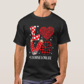 Funny Plaid Heart LOVE Counselor Valentine Day Chr T-shirt (Voorkant)