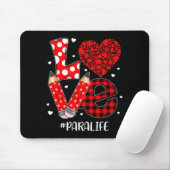 Funny Plaid Heart Love Para Life Valentine Day Chr Muismat (Met muis)