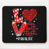 Funny Plaid Heart Love Para Life Valentine Day Chr Muismat (Voorkant)