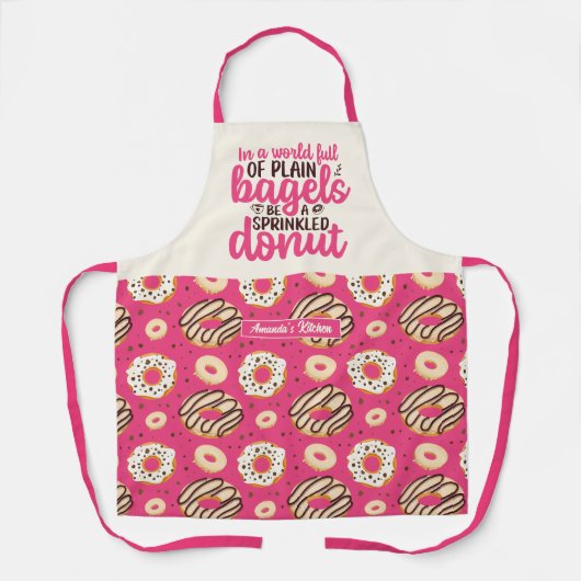 Funny Plain Bagels, geprinkst, stutpatroon Schort (Voorkant)