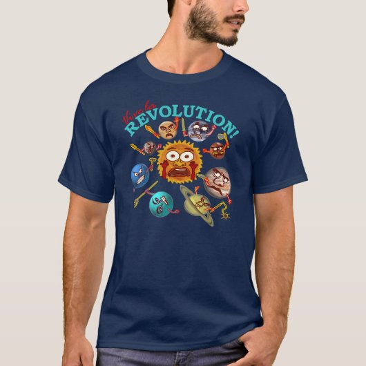 Funny Planet Revolution Astronomy Solar System T-shirt (Voorkant)