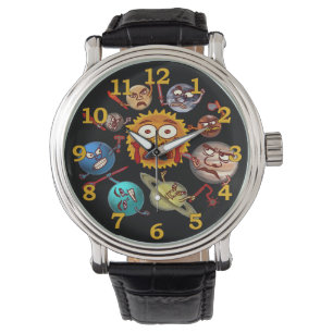 Funny Planet Revolution Solar System Cartoon Horloge