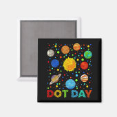 Funny Planets Polka Dot Happy Dot Day Art Student  Magneet (Voorkant / Achterkant)