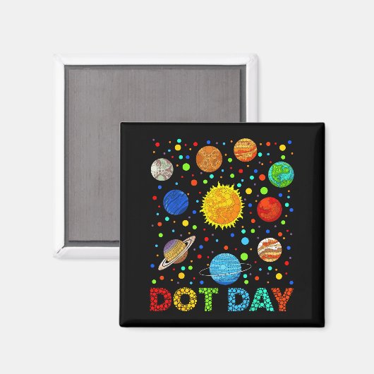 Funny Planets Polka Dot Happy Dot Day Art Student  Magneet (Voorkant / Achterkant)