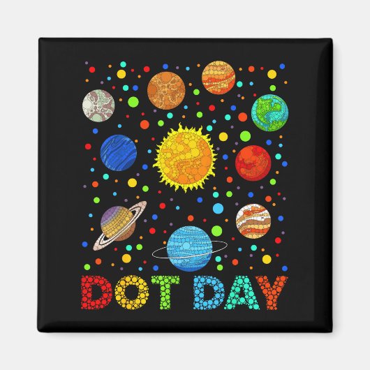 Funny Planets Polka Dot Happy Dot Day Art Student  Magneet (Voorkant)
