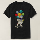 Funny Planets Skateboard Cosmonaut Space Astronaut T-shirt (Design voorkant)