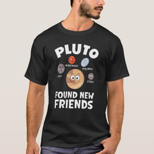 Funny Planets System Model Astrology Pluto Vond N T-shirt (Voorkant)