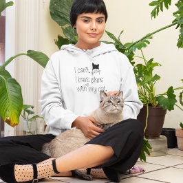 Funny Plans met mijn Cat Cute Tekening Typografie Hoodie