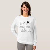 Funny Plans met mijn Cat Cute Tekening Typografie T-shirt (Voorkant volledig)