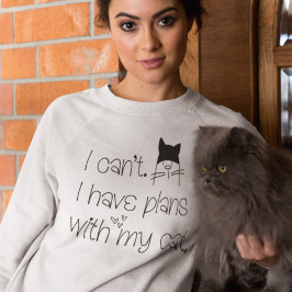 Funny Plans met mijn Cat Cute Tekening Typografie T-shirt