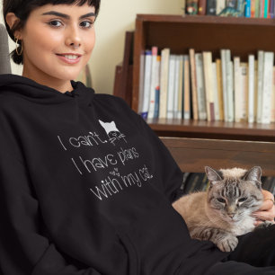 Funny Plans met mijn Cat Cute White Typografie Hoodie