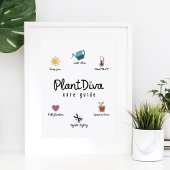 Funny Plant Diva Care Guide Plant Lovers Groeiend Poster