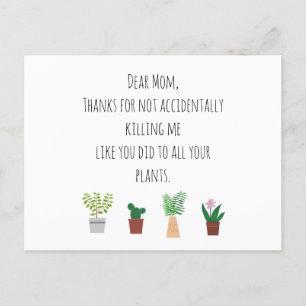 Funny Plant Lover Moederdag Briefkaart