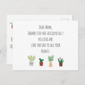 Funny Plant Lover Moederdag Briefkaart (Voorkant / Achterkant)