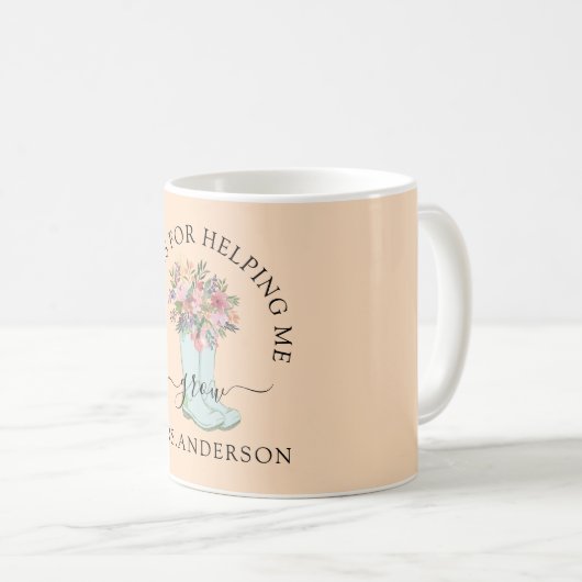 Funny plant pot "Bedankt dat je me helpt groeien" Koffiemok (Voorkant rechts)