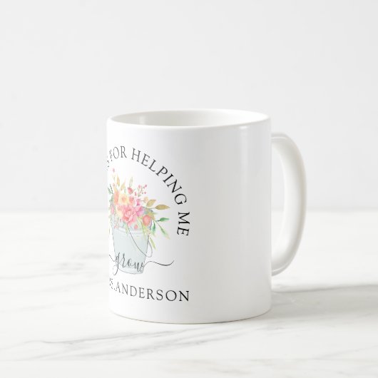 Funny plant pot "Bedankt dat je me helpt groeien" Koffiemok (Voorkant rechts)